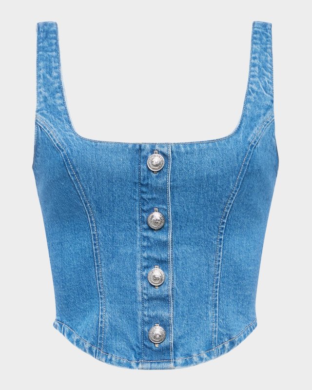 Saga Button-Front Denim Top
